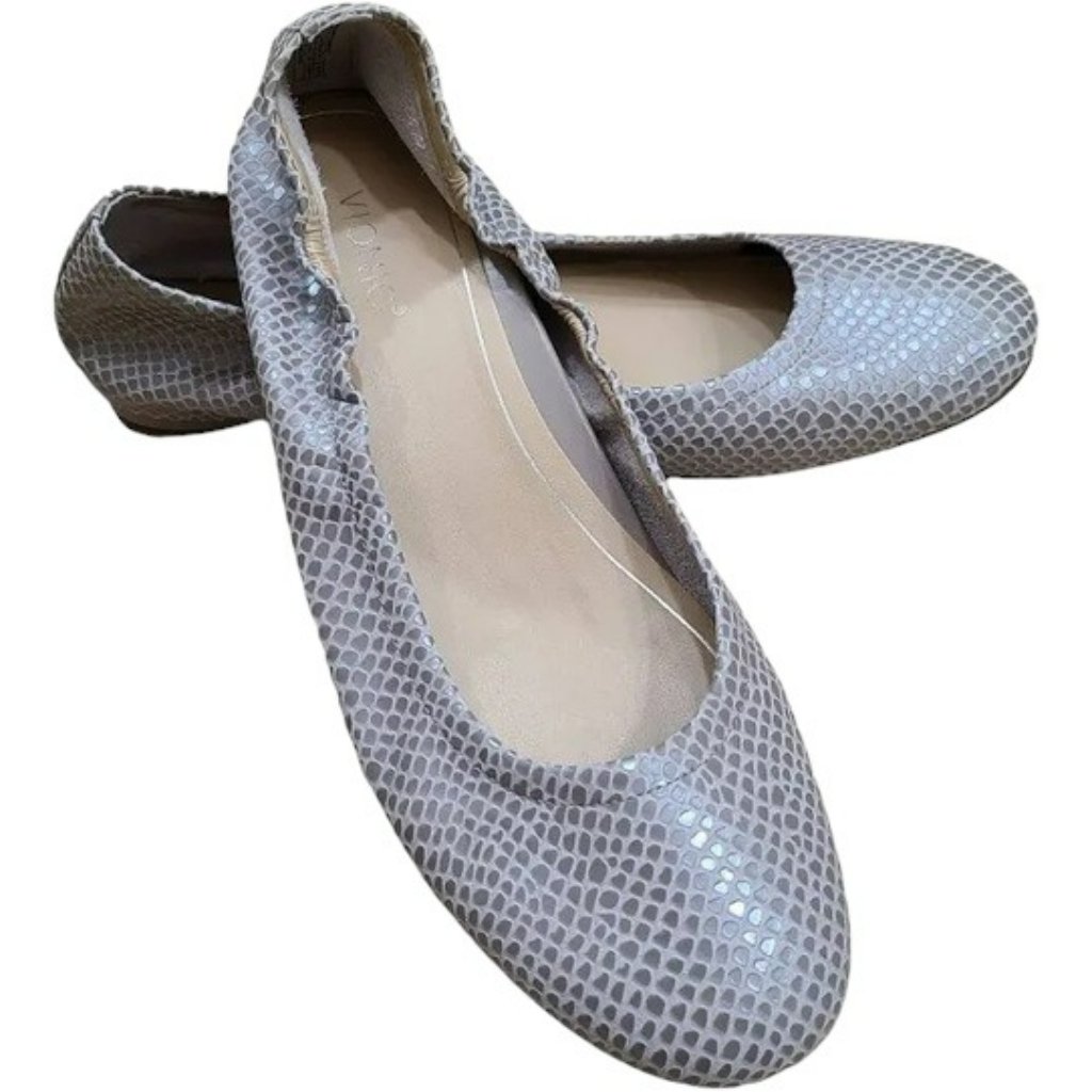 Vionic Alexa Lizard Ballet Flats - Gray - 9